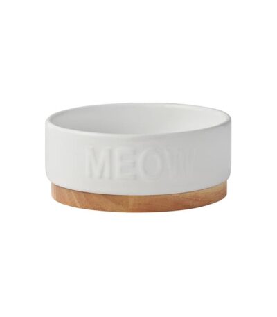 Frisco Round Meow Non-skid Ceramic Cat Bowl