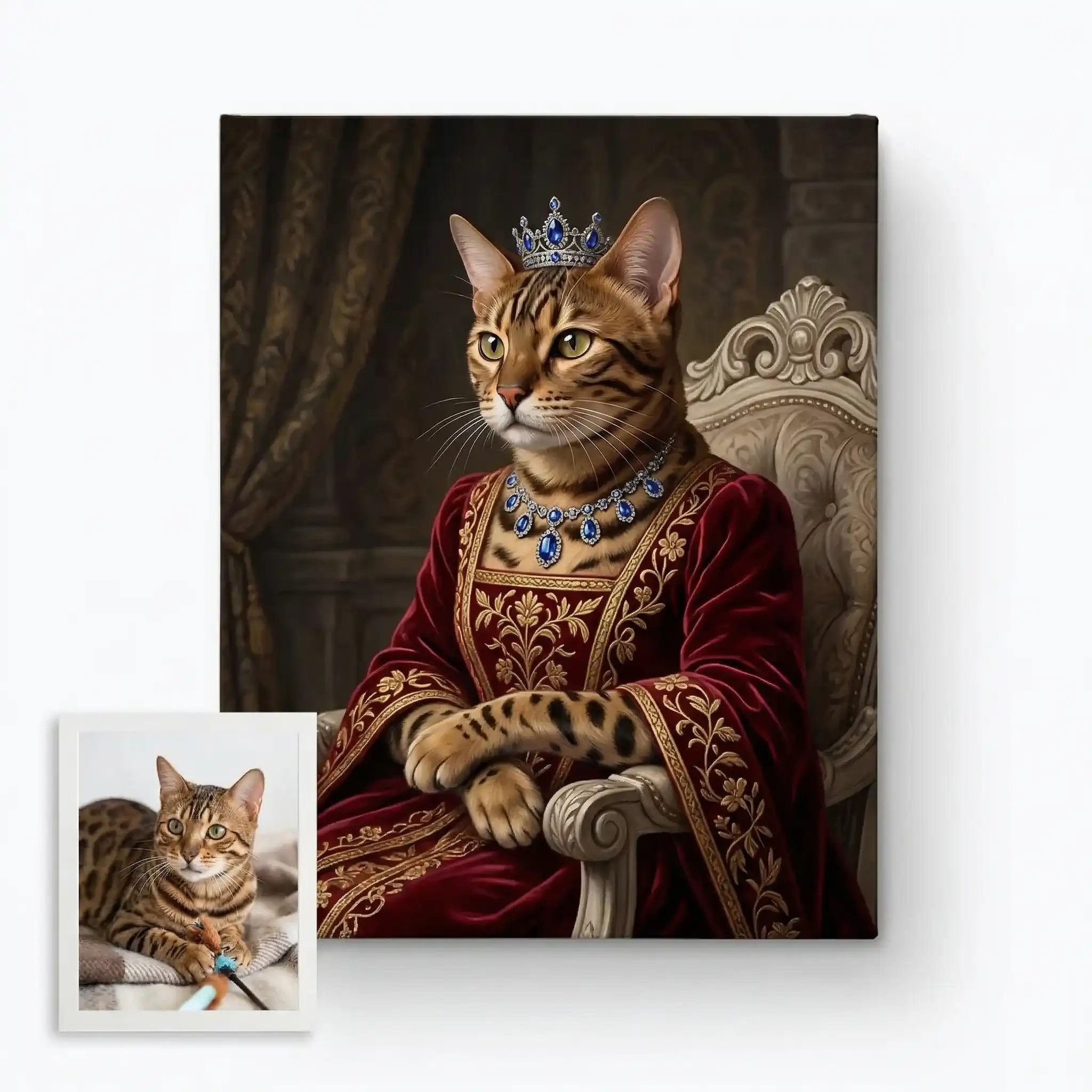 ai_gen_1774172028-2.jpg Renaissance Noble Cat Portrait - Image 1