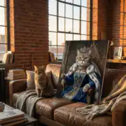 Regal Renaissance Cat Portrait - Image 2