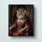 Regal Feline Renaissance Portrait - Image 4
