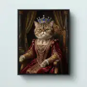Regal Feline Renaissance Portrait - Image 4