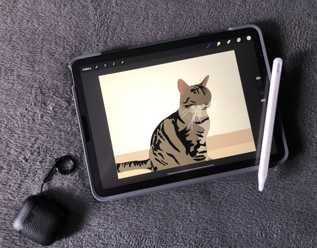 custom pet gift - black tablet computer with zebra print case
