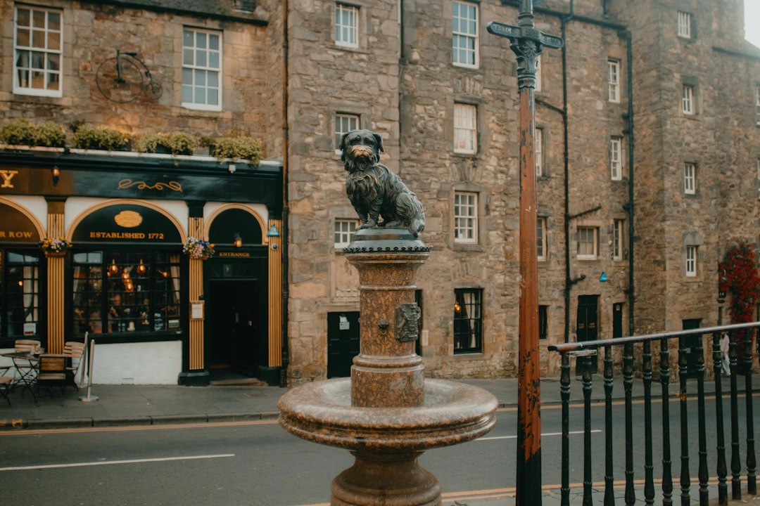 pet memorial - Iconic greyfriars bobby statue on a fountain in edinburgh